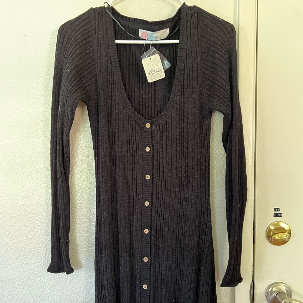 Free People women’s black button up dress